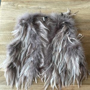 Topshop feather vest!